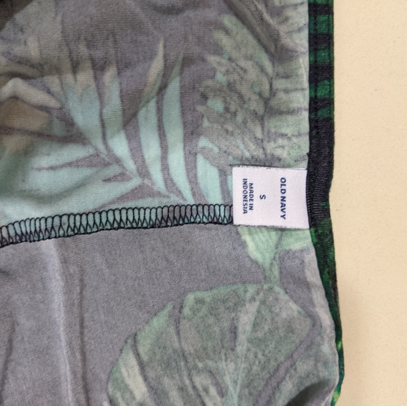 Old Navy Dress sz Small Blue Green Leaves - Picture 3 of 3